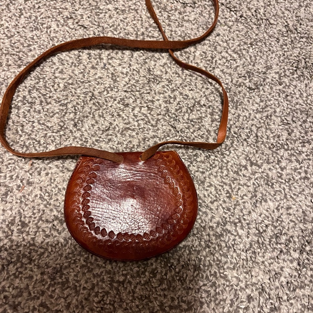 Source Unknown Tan Leather Mini Bag - image 2